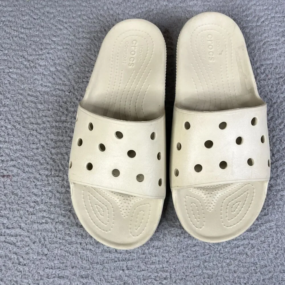 CROCS Iconic Comfort Slides Mens 13 Sandals Waterproof Pool Lake Beach Summer